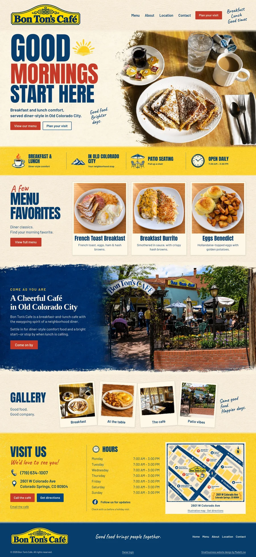 Bon Ton’s Cafe website preview